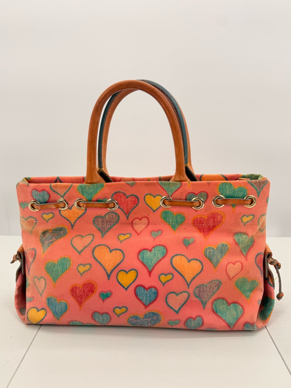 DOONEY & BOURKE Vintage Y2K Sweetheart Crayon Hearts Mini Satchel - Picture 4 of 12